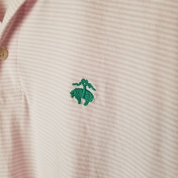 Brooks Brothers Pink White Striped Polo Small Mens - Picture 2 of 7